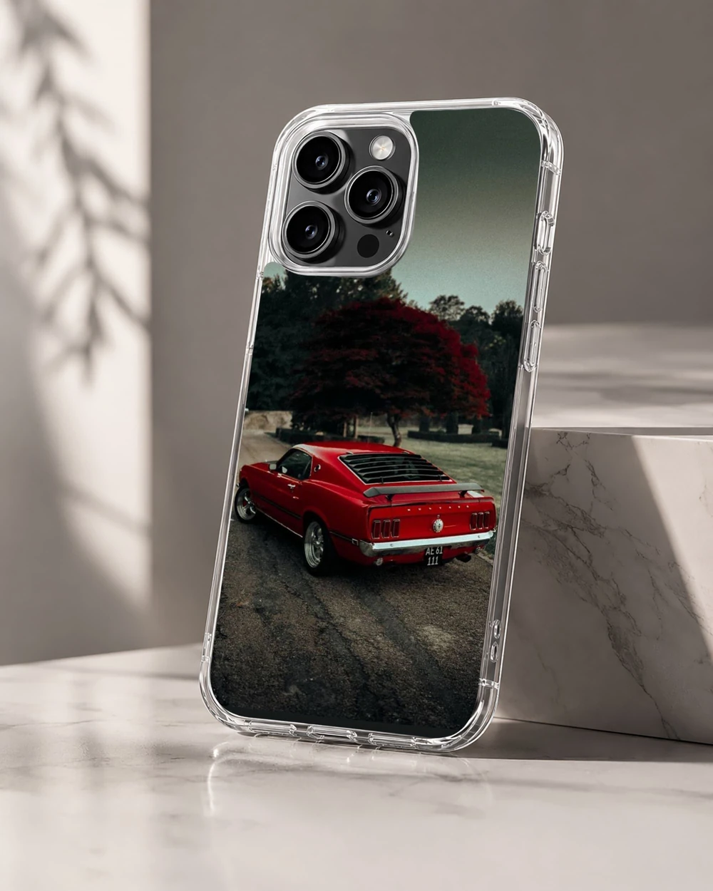 Red American muscle car phone case for iPhone 16